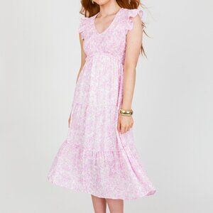 Blue Door Boutique Size Small Floral Pink Midi NWT